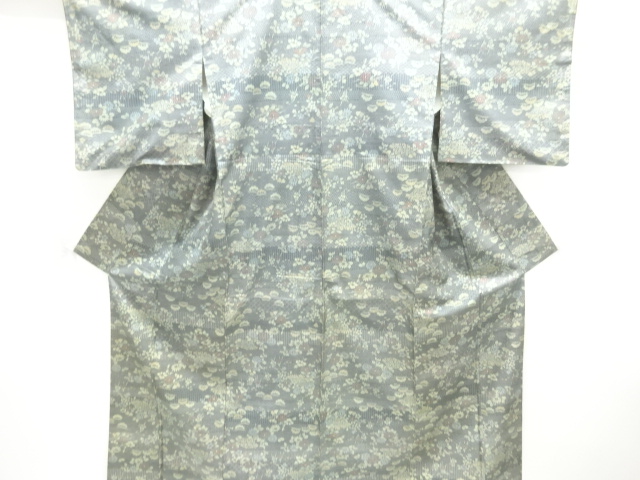 JAPANESE KIMONO / ANTIQUE KIMONO / SILK / OSHIMA TSUMUGI / FLOWER